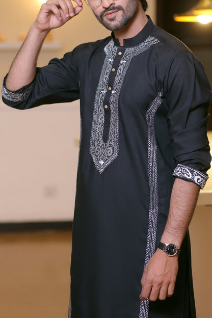 RSH Black Kurta Pyjama Design