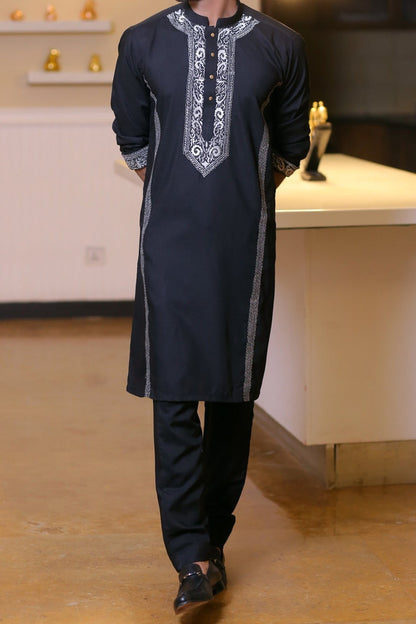 Men's Black Kurta Pajama