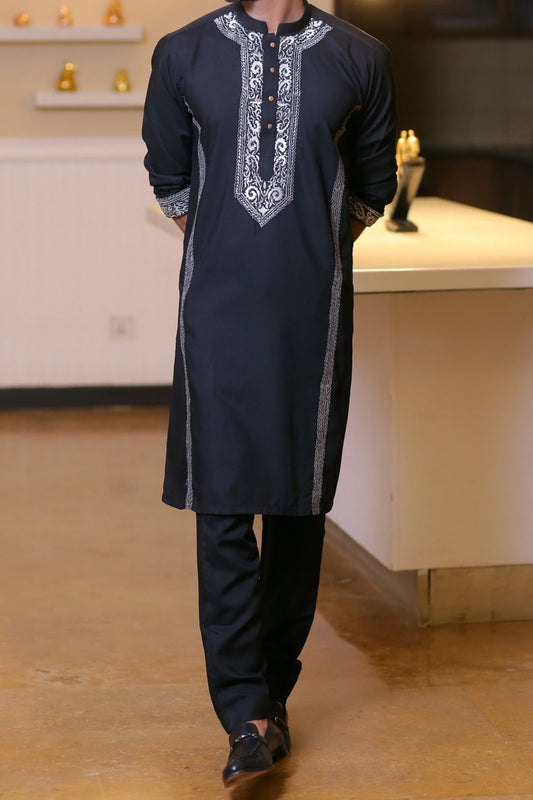 Men's Black Kurta Pajama