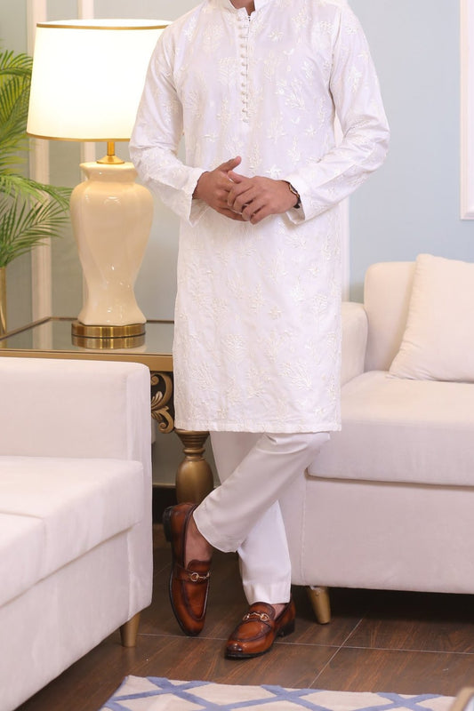 White Kurta Pajama For Men