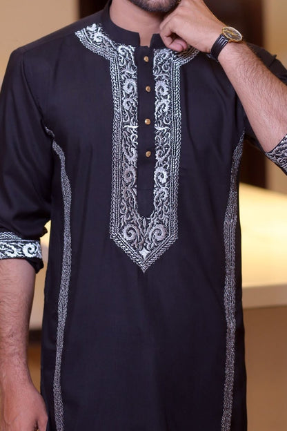 Men's Black Kurta Pajama