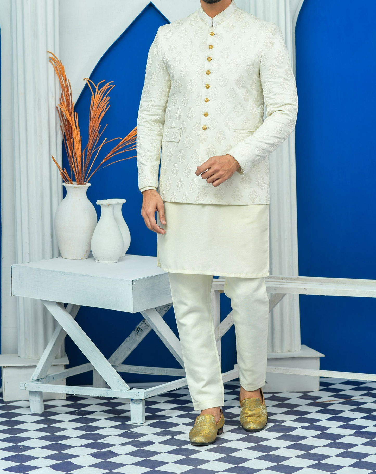 RSH 02 White Prince Coat For Men