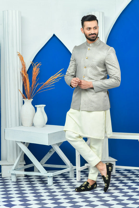 RSH 15 Silver Prince Coat For Wedding